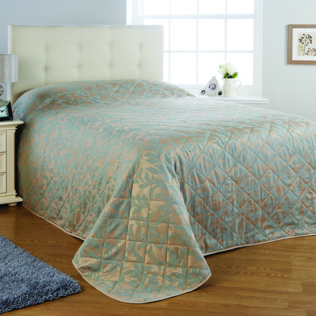 duck egg and gold bedding